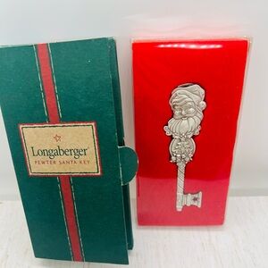 Longaberger Pewter Santa Key 2003 New in Box